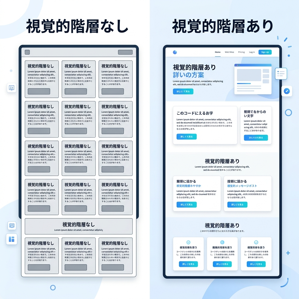 全部を目立たせると、何も目立たない——視覚的階層のつくり方